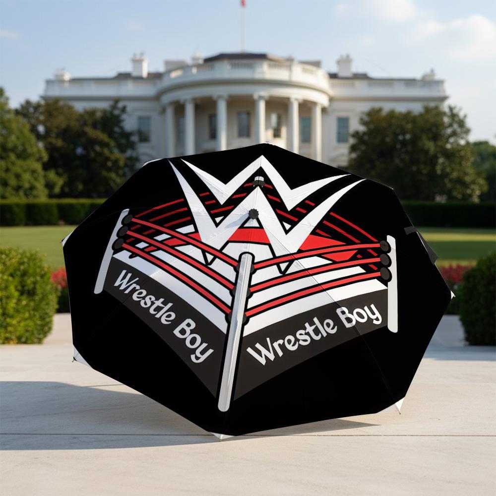 1 шт. Автоматический складной зонт - Узор WWE, Портативная и складная конструкция с 8 спицами, Рождественские и новогодние подарки