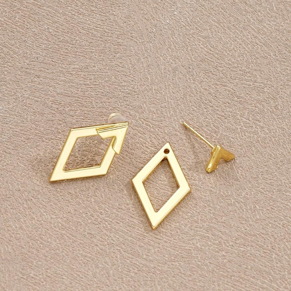 Minimalist Geometric Stud Earrings Double Layer Ear Ring New Detachable Metal Stud Gifts