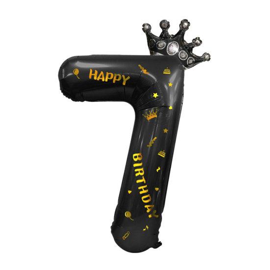 40-дюймовые большие черные воздушные шары с цифрами в виде короны и надувной соломой, товары для детского душа, свадьбы, дня рождения, вечеринки