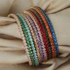Light Luxury Multicolor Zircon Elastic Wire Bracelet Claw Clasp Niche Cuff Bracelet Jewelry
