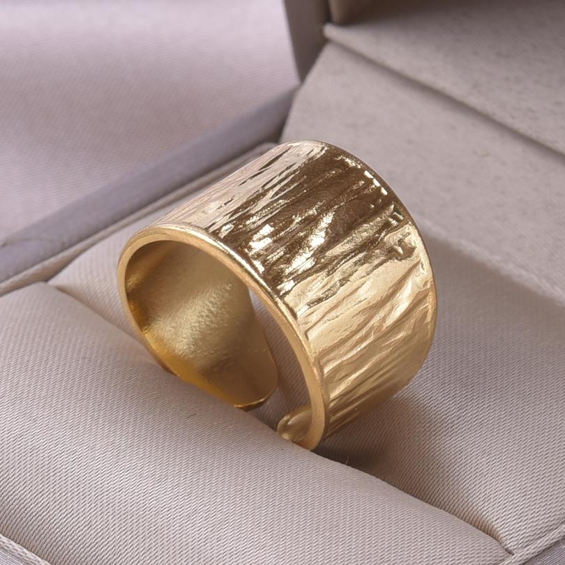 Массивное Неровное Широкое Кольцо Открытое Кольцо из Нержавеющей Стали Для Женщин Мужчин Аксессуары Индийские Украшения Винтажное Кольцо на Палец Bague Femme Подарок