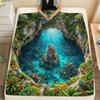 1 шт. Фланелевое одеяло с 3D-визуальным эффектом, Высокое качество, Комфортное для всех сезонов, Декор для дома, Тепло и Уют