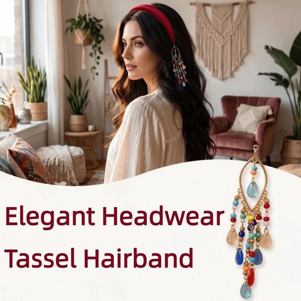 Elegant Headwear Ethnic Style Headband Handmade Tassel Pendant Hair Accessory Cosplay Event