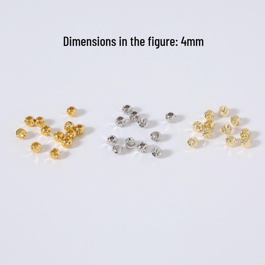 18K Gold-Plated Watermelon Copper Twill Stripe Beads for DIY Jewelry