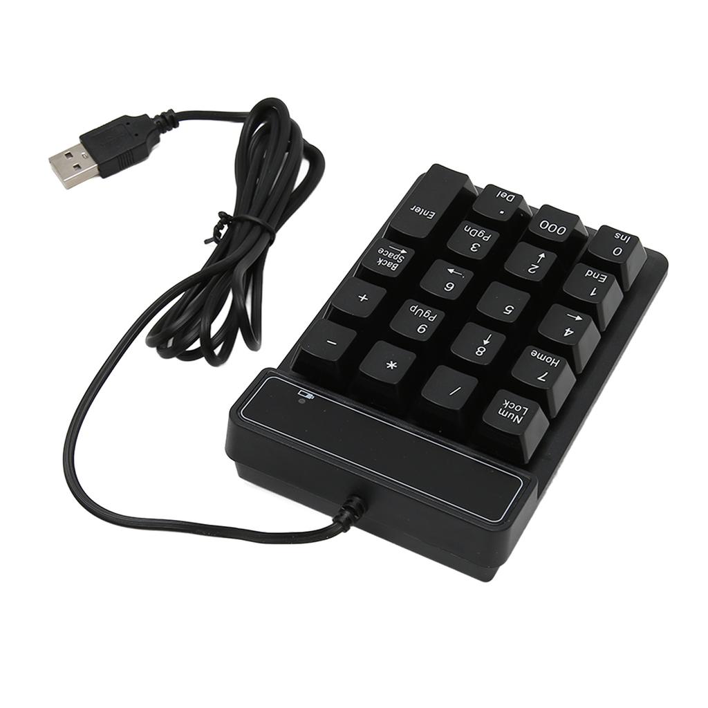 Проводная цифровая клавиатура черная USB-подключение 19 U-образных клавиш Plug and Play Компактная цифровая клавиатура для ноутбука ПК настольного компьютера
