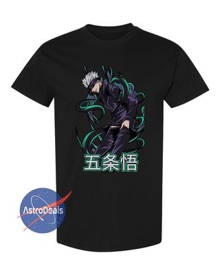 Jujutsu Kaisen Годжо Сатору Черная Футболка Аниме Футболка