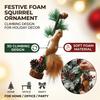 Wood Squirrel Ornaments Flocked Christmas Tabletop Ornament Funny Christmas Tree Pendant  Festival