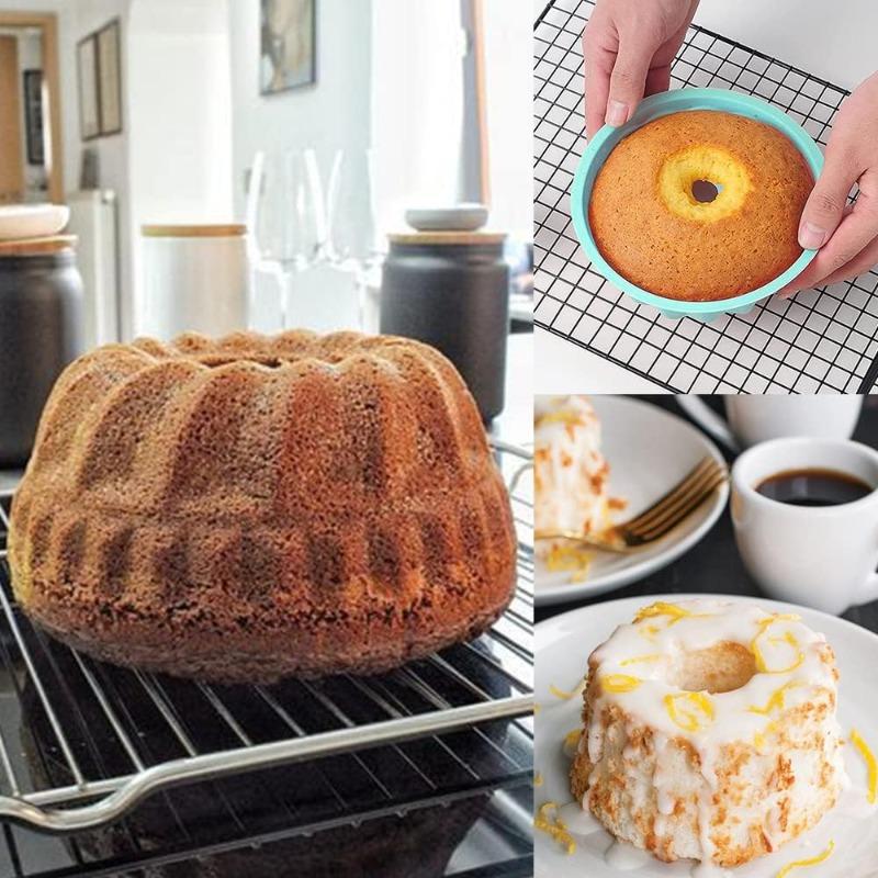 20PCS Silicone Muffin Moulds Non Stick Round Fluted Cake Mold Reusable Baking Moulds Cupcake Cases for Doughnuts Easy To Clean