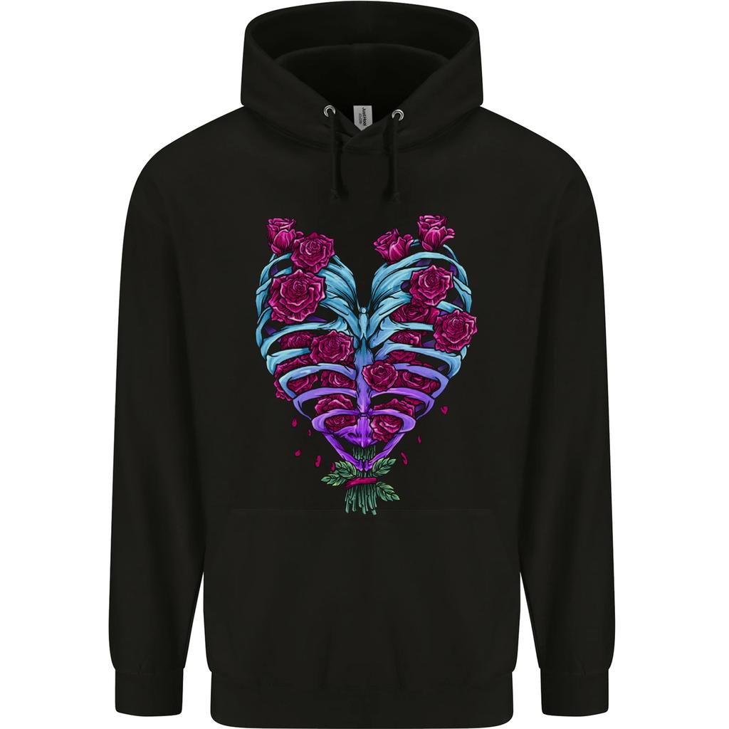 A Gothic Heart With Roses Skull Hoodie