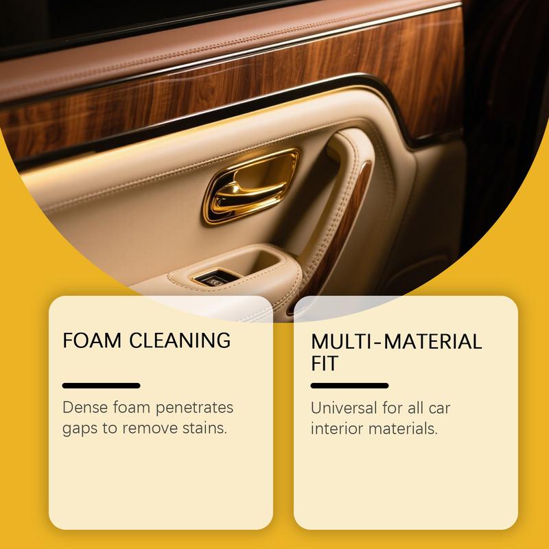 Car Interior Foam Cleaner Lemon Scent Removes Greasy Dirt Deodorizes Non Corrosive Multi Purpose Foam For Seats Dashboard Carpet