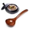 Natural Wooden Large Soup Scoops Long Handle Cooking Scoop Wood Ramen Rice Spoon Soup Ladle Catering Tableware Kitchen Utensil