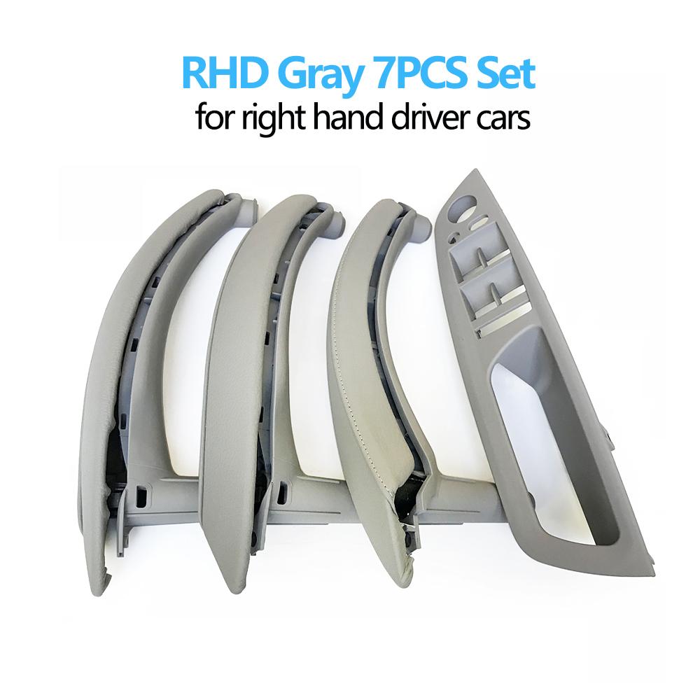 Набор из 7 шт., левая и правая внутренняя дверь, окно, панель переключателя с кожаным чехлом для BMW X5 X6 E70 E71