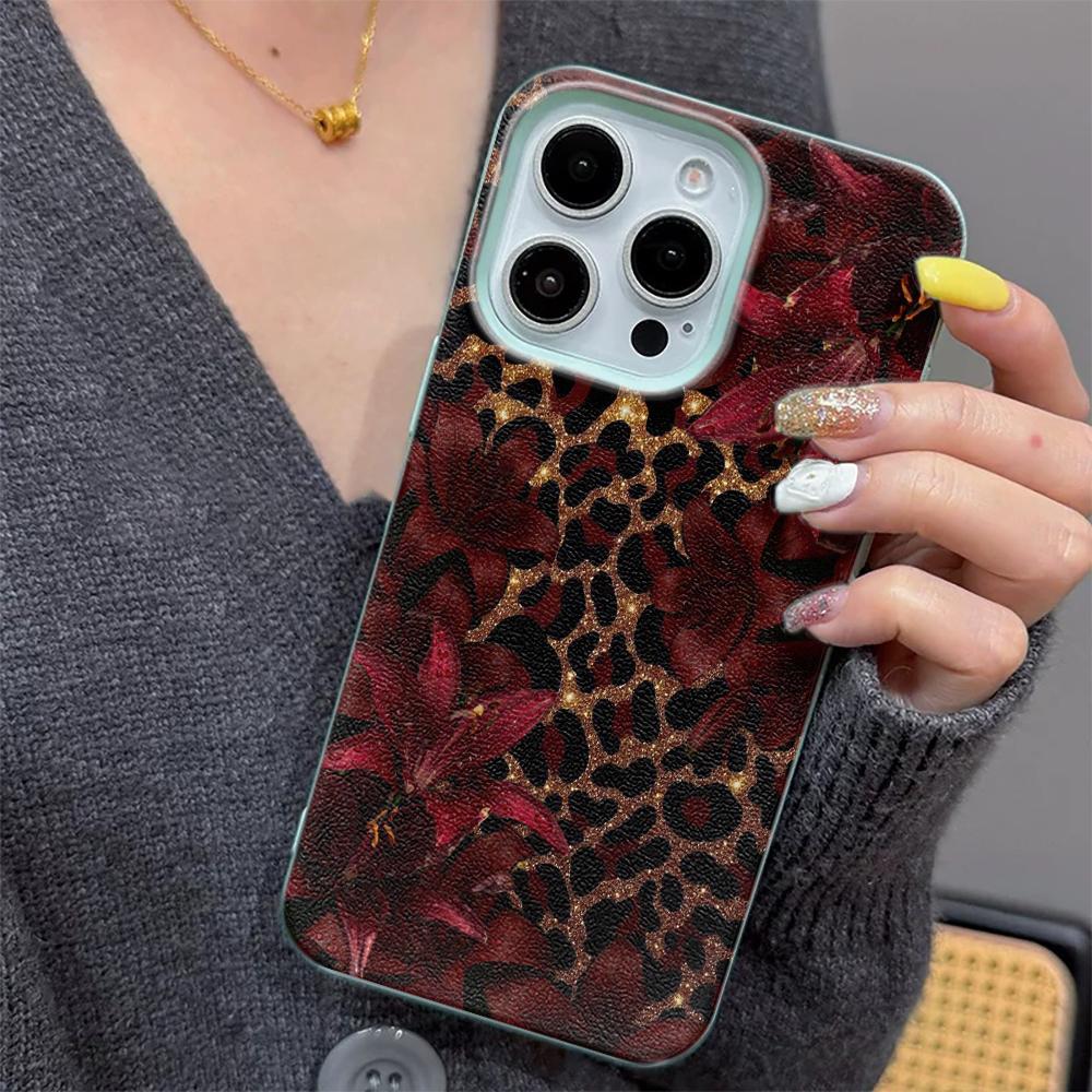Sexy leopard print flowers Phone Case Suitable For IPhone 17 Pro Max Air 16 15 Plus 14 13 12 11 Case Cover For IPhone 16 Plus