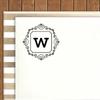 Printtoo Square Swirl Border W Alphabet Monogram Initial Office Stationery Self Inking R-40 Rubber