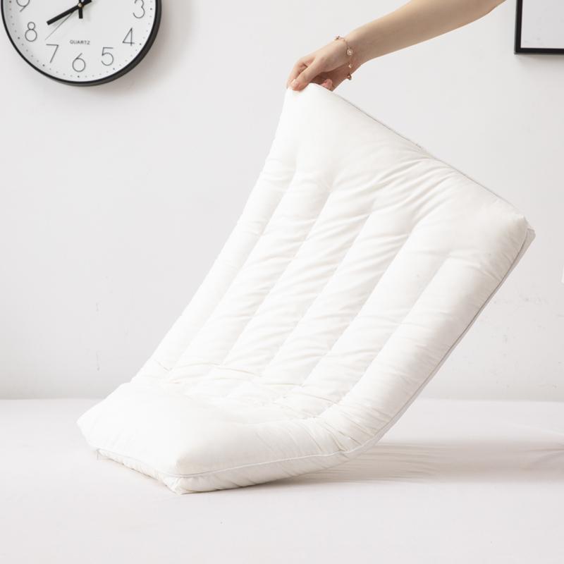 Yongyouwan cotton pure white round corner hotel low pillow soft, breathable, skin friendly student dormitory adult sleeping pillow core
