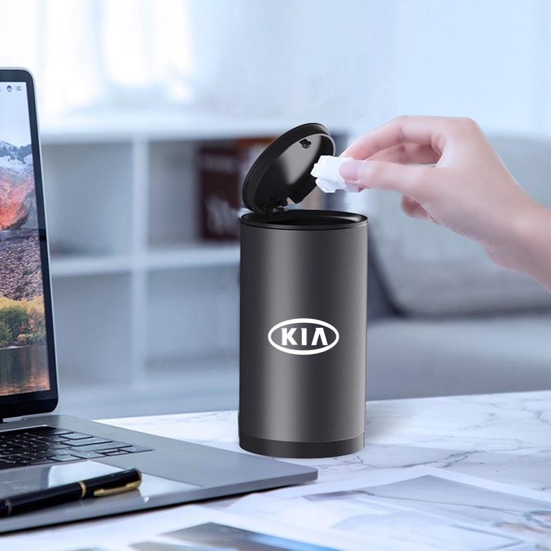 For Kia Rio Ceed Sportage Cerato Soul Picanto Car Trash Bin Alloy Garbage Can Rubbish Basket Bin auto Accessories styling