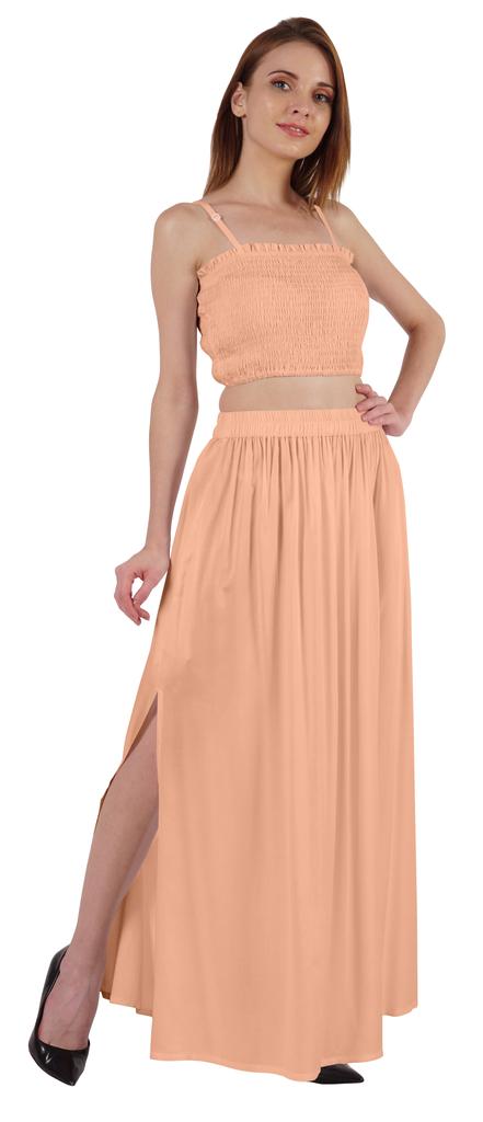 Bimba Летняя одежда для вечеринок Сексуальное платье из 2 предметов для женщин: укороченный топ и длинная юбка, комплект W