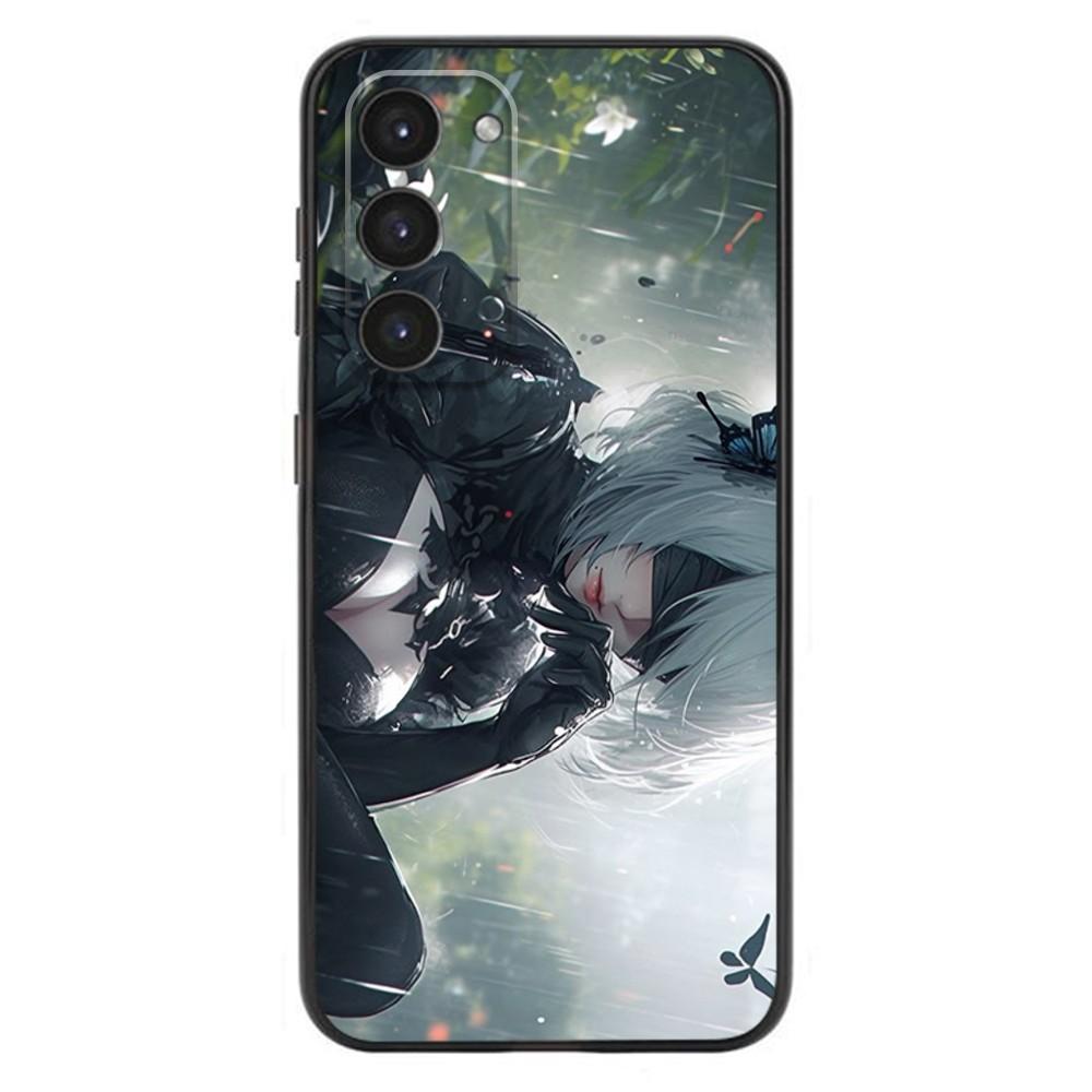 Чехол для телефона N-NieR A-Automata 2B для Samsung Galaxy A20, A21s, A22, A31, A32, A52, A53, A72, 73, A80, A91, Мягкий Жидкий Силикон, Черный Чехол