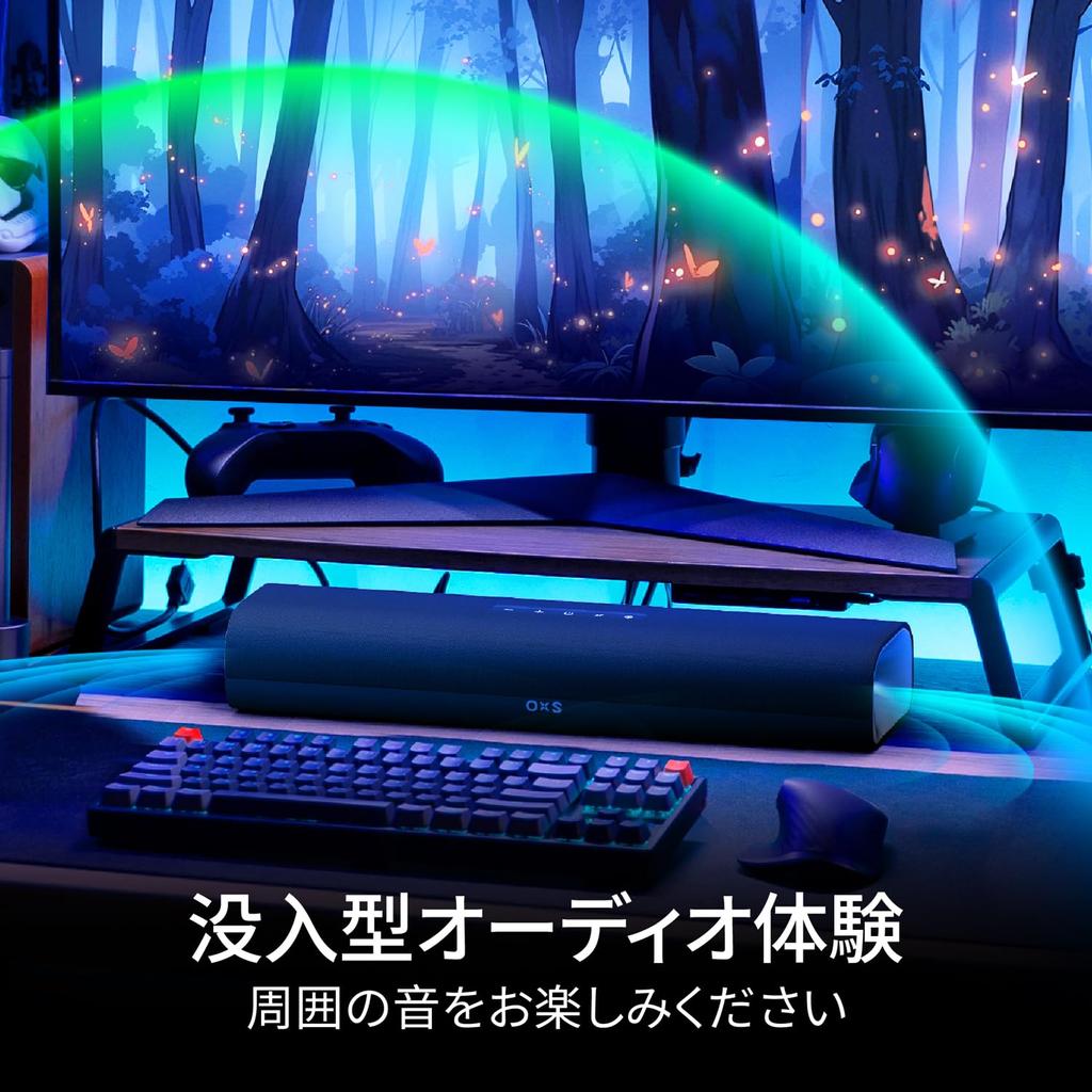 Игровая звуковая панель OXS Thunder Lite для ПК с виртуальным объемным басом, беспроводная Bluetooth-система, настенное крепление, звук, трубка, HDMI/AUX/оптический, подключение 5.0,