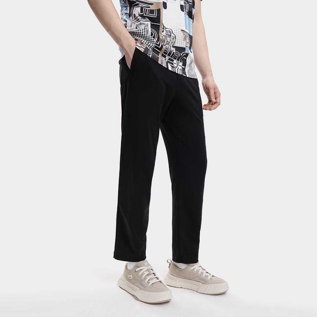 Fila 2023 Autumn New Knit Long Pants Fashion Loose Cuffed Sports Pants Men Bottoms Black F11M338606FBK