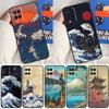 Японская волновая art Чехол для телефона Oppo A18 A38 A78 A98 A96 A58 A17 A77 A80 A40 A60 A16 A76 A74 A94 A54 A15 A57S