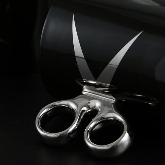 Керамическая кружка с ручкой в виде ножниц 350 мл, новинка, парикмахерская, чайная кружка для кофе, подарочная кружка с разноцветной глазурью