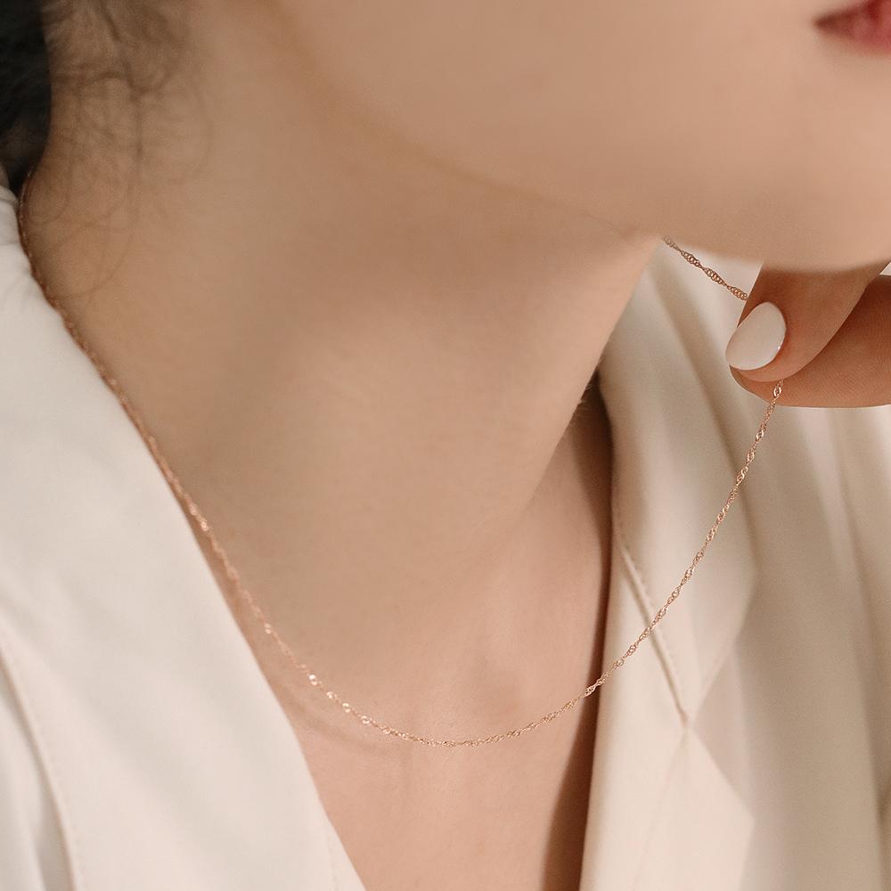 Loveenb [14K Gold] Emily Lace Chain Necklace