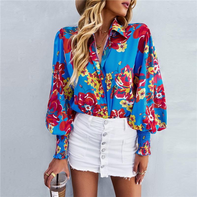 Printed Shirt, Long-sleeved, All-match Top