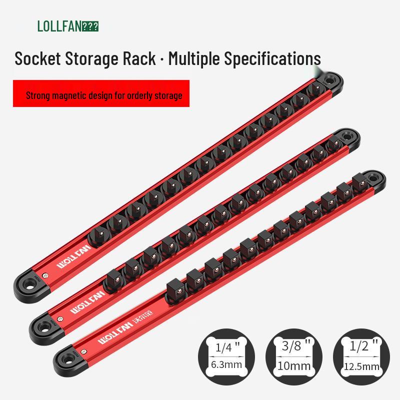 Magnetic Aluminum Socket Wrench Organizer Rack – Large/Medium/Small