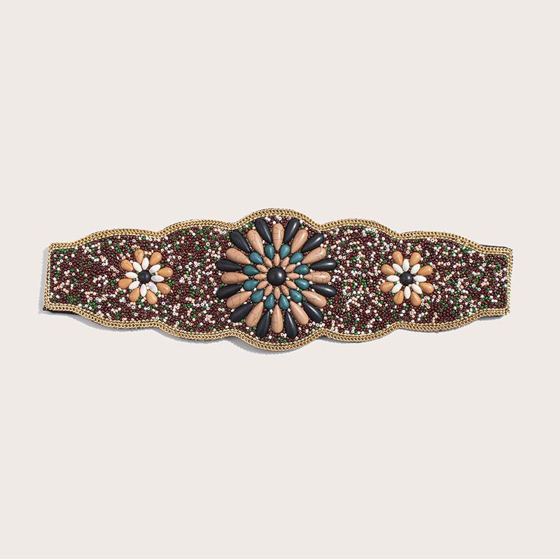 Waist Beaded Bohemian Belt With Firework Design And Elastic Closure For Festivals Travel And