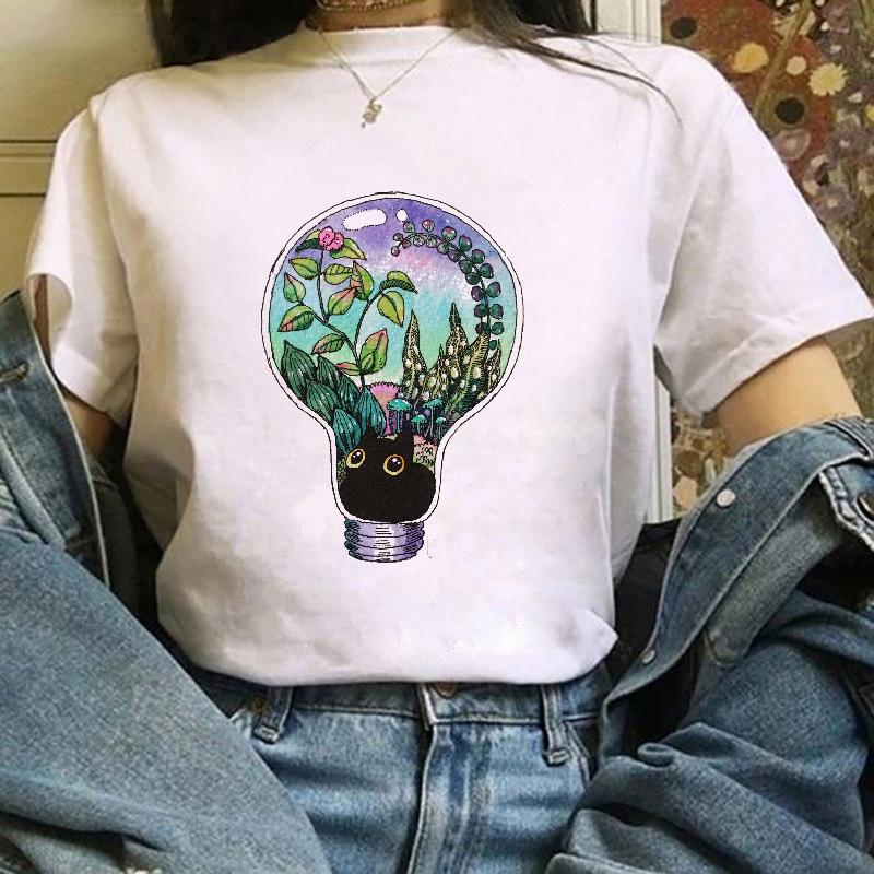 Summer T-shirts Kawaii Cat Funny Tshirt Cute Fashion harajuku graphic t shirts Fashionable polyester fabric