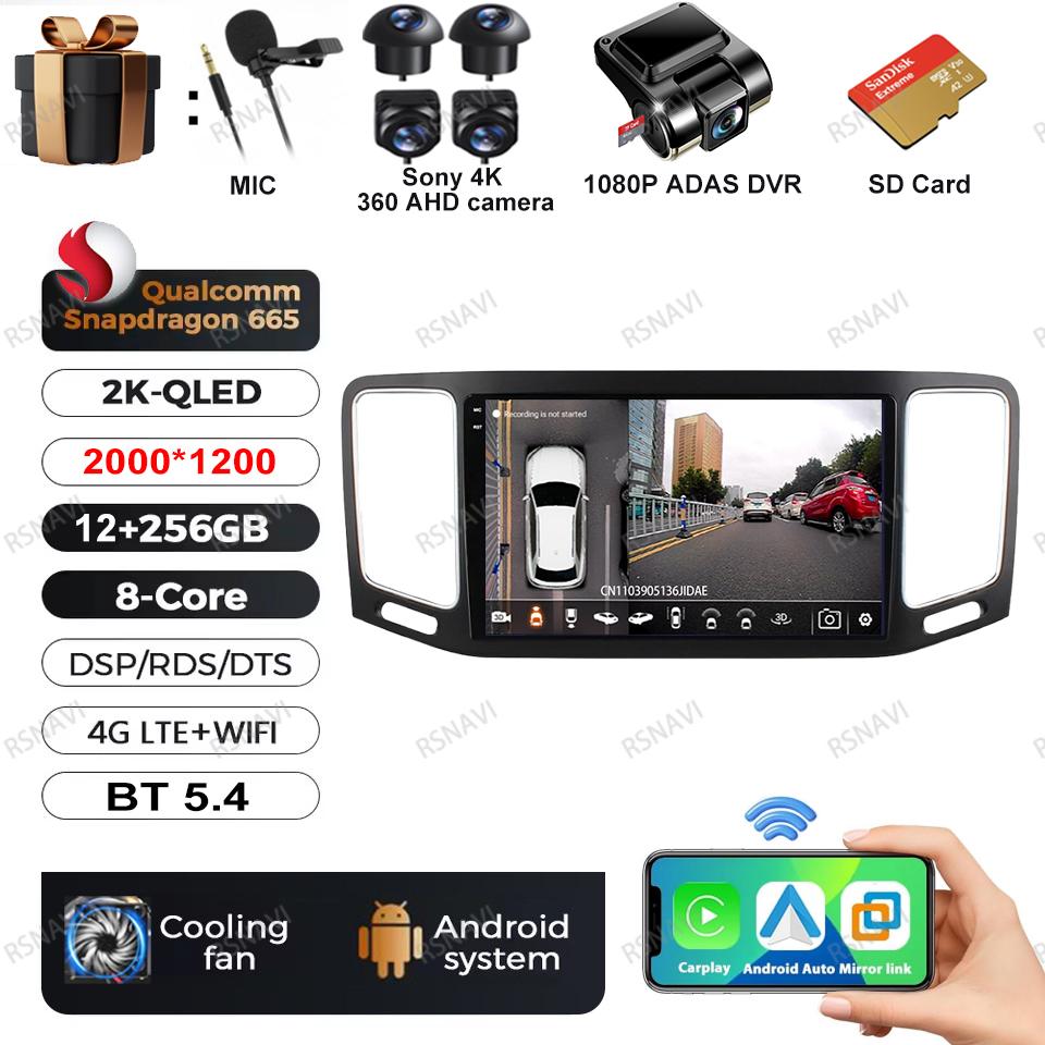 Android 16 Video Player For Volkswagen VW Sharan SEAT Alhambra 7N 2010 - 2022 Car Radio Multimedia Carplay Navigation Head Unit