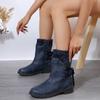 2024 зимние женские сапоги до середины икры модные замшевые зимние сапоги ретро-молнии теплые сапоги для женщин обувь сапоги на низком каблуке Botas Mujer