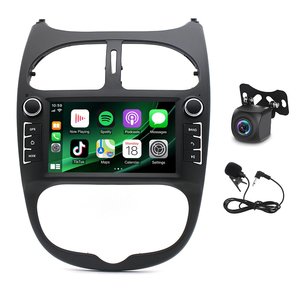 7-дюймовый автомобильный стереомагнитола Car-play GPS Navi совместим с P-eugeot 206 206CC 206SW 2000-2008 Android 13