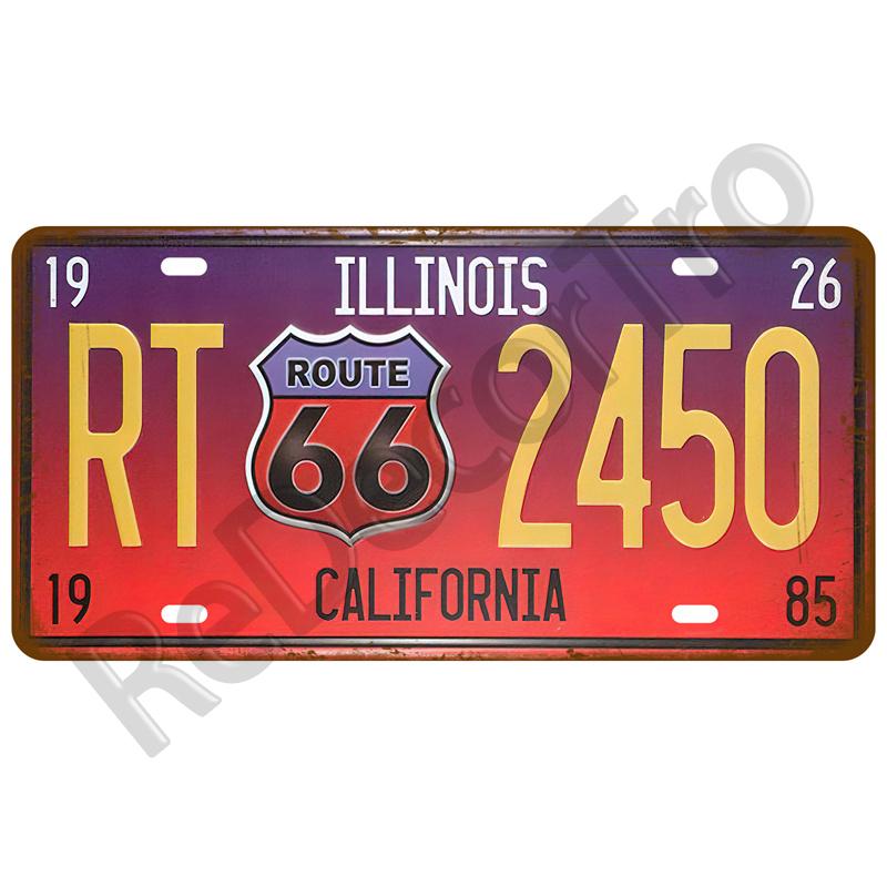 Garage Car Retro Route 66 Tinplates Plate Metal Sign Posters On The Wall Tin Sign Vintage Poster Home Decor Art Room Decoration