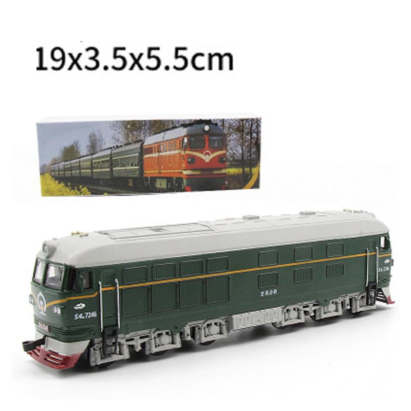 Модель локомотива из сплава с акустооптическим рикошетом, классическая зеленая кожаная модель поезда, детская игрушечная машинка в подарок