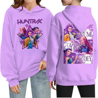 Детское теплое повседневное худи свободного кроя, модное, с принтом команды охотников на ведьм, удобное