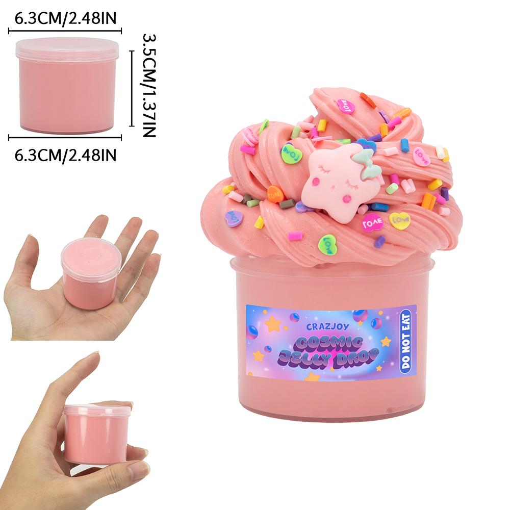 Праздничный набор Fluffy Butter Slime 2,37 унции, нелипкий ароматизированный DIY-набор для творчества, мягкое средство для снятия стресса для вечеринок и праздничных подарков