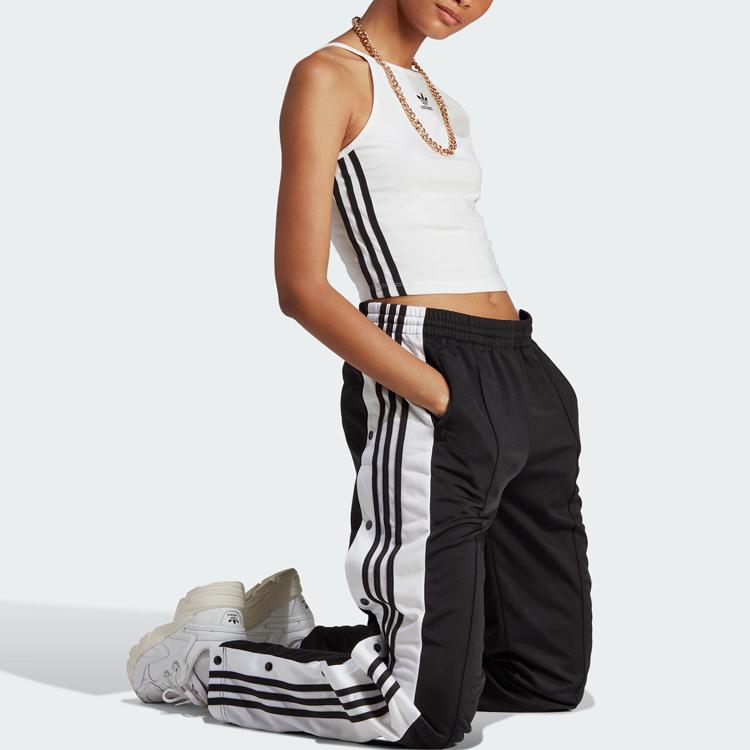 adidas Оригинальная майка-трилистник Adicolor Classics с логотипом в виде буквы и тремя полосками, женские топы белого цвета IB7303