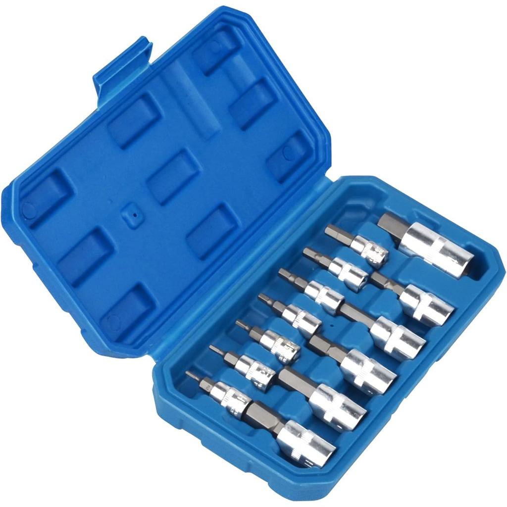 Hex Bit Socket Set Premium S2 Alloy Steel, 13-Piece Metric 2-14mm Allen Socket Kit