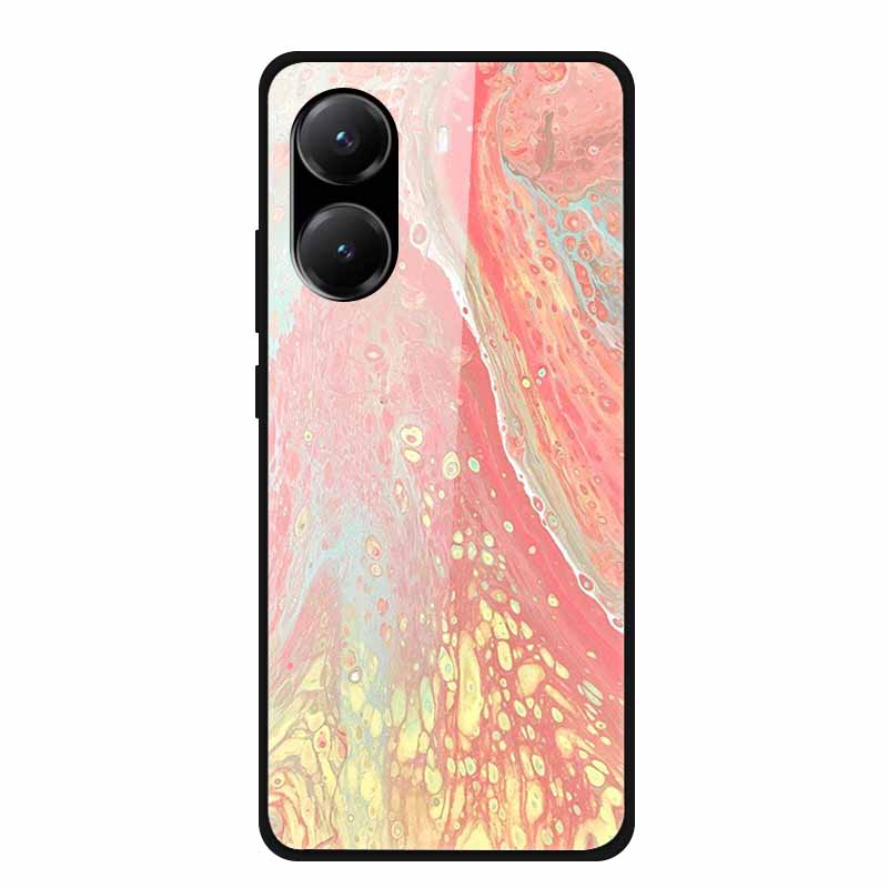 Закаленное Стекло Чехол для Poco X7 Pro Задняя Крышка ПК Жесткие Ударопрочные Чехлы для Xiaomi PocoX7 Pro Funda Мраморная Текстура Модный Coque