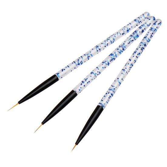 3Pcs Nail Art Liner Brushes Non-deformation Non-corroding Nail Supplies UV Gel Painting Acrylic Liner Brushes for Salon