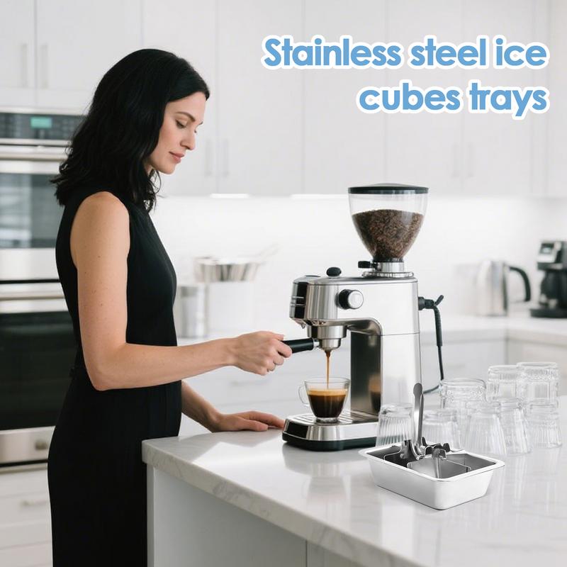 6 Cavity Stainless Steel Freezer Ice Block Mold Large Cubes Easy Release Mould for Food Storage Meal Prep Beverage Making