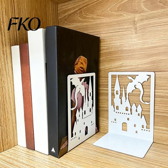 Edge Bookends 1 Pair Metal Dragon Bookends, Fantasy Castle Decorative Book Ends Accessories for Shelves, Heavy Duty Gothic Holders Home Office Library