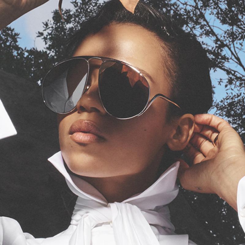 Инс Ретро Панк Высокое Качество Пилот Женские Солнцезащитные Очки Роскошный Бренд Овальная Большая Оправа Мужские Уличные Дорожные Очки Uv400