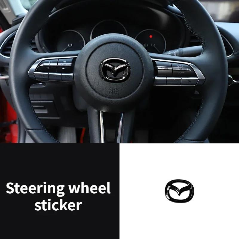 Car Sticker ABS Front Grille Rear Tailgate Covering Emblem for Mazda 3 Axela 2020 Steering Wheel Badge Decoration Modfication b59