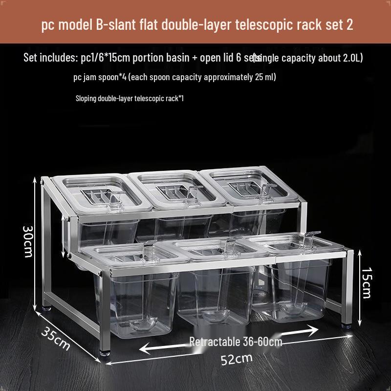 Handon Acrylic 3-Compartment Serving Tray with Slanted Telescopic Rack