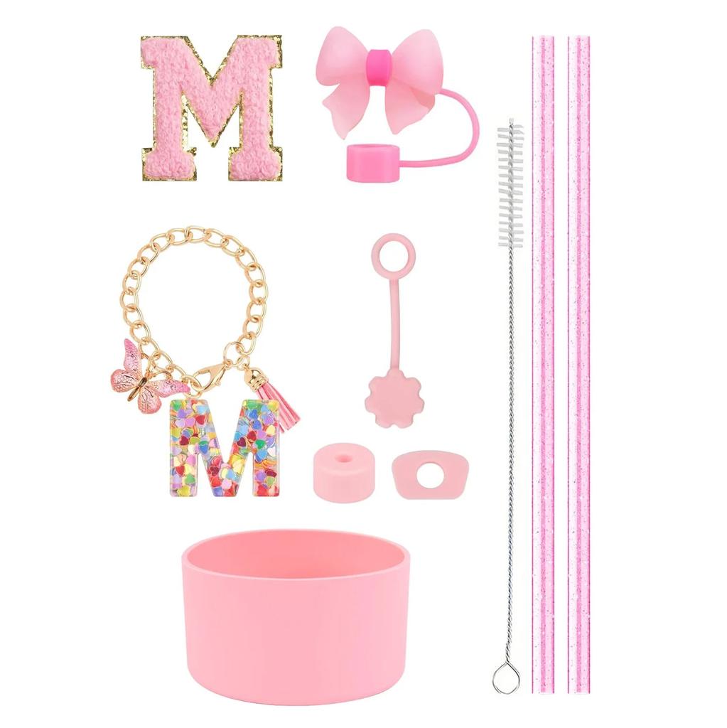 Набор из 10 аксессуаров для стакана Stanley 30 унций 40 унций: крышка для соломинки, крышка, чехол, стоппер от проливания, брелок с буквой, наклейка