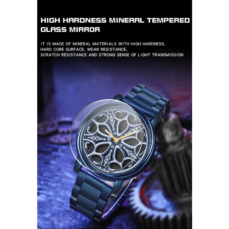 SANDA Новые кварцевые часы со стальным ремешком, мужские полые вращающиеся мужские простые индивидуальные часы