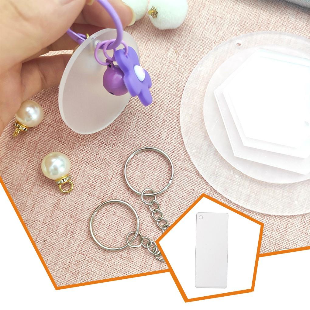 Пластиковый брелок портативный DIY предварительно просверленный многоразовый прозрачный художественный дизайн ремесла изготовление защитной пленки покраска брелок